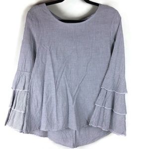 Wilde Striped Top with Ruffle Bell Sleeves